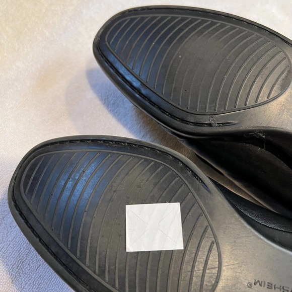 Florsheim Comfortech Mens 17088 10 EEE Black Slip On Shoe Gold Clasp